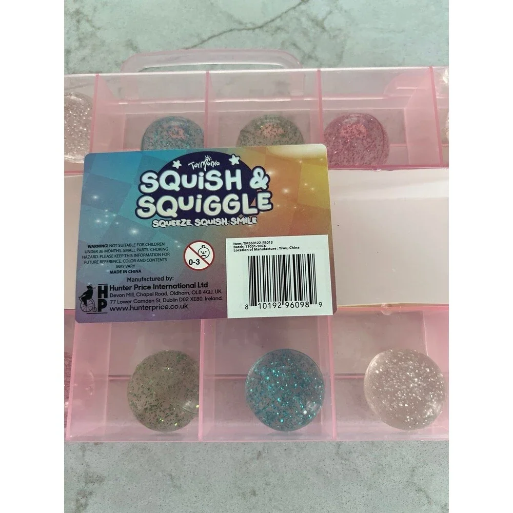 Toy Mania Glitter Squish & Squiggle Bouncy Balls 12-Pack